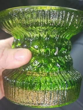 Vntg. Crinkle Candle Holder
